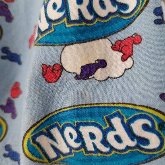 Vintage Nerds Candy Novelty Print Button Front Pajama Shirt, M - Picture 9 of 13